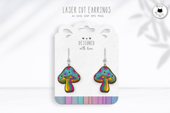 Mushroom Earrings Laser Cut | Hippie Earrings SVG Product Image 1