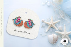 Rainbow Whale Stud Earrings Laser Cut SVG Product Image 2