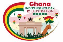 12 Ghana Independence Day Illustration Product Image 1