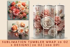 3d Flower Sublimation Tumbler | 3d Tumbler Wrap Product Image 1
