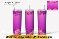 Tumbler with peonies,pink flowers sublimation tumbler Product Image 1