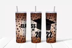 Class of 2022 tumbler,Leopard Senior tumbler,Skinny tumbler Product Image 3