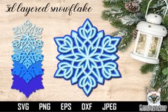 Premium paper cutting file SVG, Christmas layered snowflake. Product Image 1