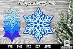 Simple Snowflake paper cut bundle. 3d layered cut files. Product Image 2