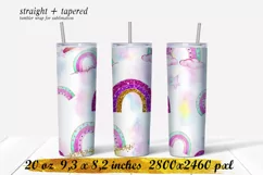 Rainbow tumbler,20 oz skinny tumbler sublimation png Product Image 1