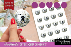 Cute Ghost Round Sticker - Spooky Halloween Printable Sheet Product Image 1