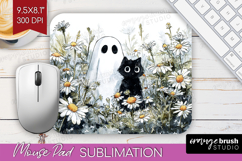 Cute Ghost Mouse Pad Sublimation - Spooky Halloween Mousepad Product Image 1
