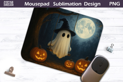 Ghost on Swing Mousepad PNG | Halloween Witch Sublimation Product Image 1