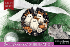 Cute Ghost Ornament PNG - Spooky Halloween PNG Sublimation Product Image 1