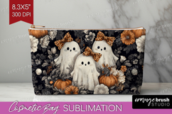 Cute Ghost Cosmetic Bag - Spooky Halloween Makeup Bag PNG Product Image 1