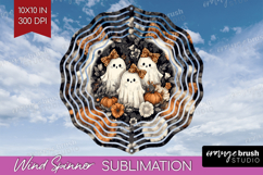 Cute Ghost Wind Spinner Sublimation PNG - Spooky Halloween Product Image 1