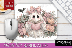 Cute Ghost Mouse Pad Sublimation - Spooky Halloween Mousepad Product Image 1