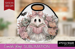Cute Ghost Lunch Bag - Spooky Halloween Lunch Bug PNG Product Image 1