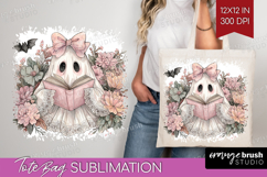 Cute Ghost Tote Bag - Spooky Halloween Tote Bag PNG Product Image 1