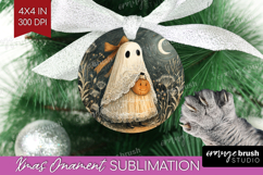 Cute Ghost Ornament PNG - Spooky Halloween PNG Sublimation Product Image 1