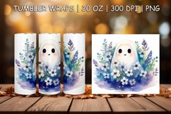 Halloween Sublimation Tumbler Wrap | Cute Ghost Tumbler 20Oz Product Image 1