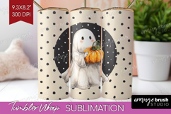 Cute Ghost Tumbler Wrap - Spooky Halloween Tumbler PNG Product Image 1
