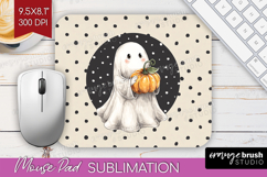 Cute Ghost Mouse Pad Sublimation - Spooky Halloween Mousepad Product Image 1