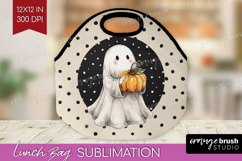 Cute Ghost Lunch Bag - Spooky Halloween Lunch Bug PNG Product Image 1