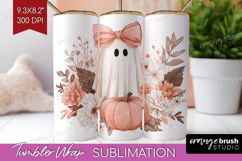 Cute Ghost Tumbler Wrap - Spooky Halloween Tumbler PNG Product Image 1