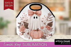 Cute Ghost Lunch Bag - Spooky Halloween Lunch Bug PNG Product Image 1