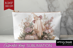 Cute Ghost Cosmetic Bag - Spooky Halloween Makeup Bag PNG Product Image 1