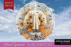 Ghost Halloween Wind Spinner Sublimation PNG Spooky Season Product Image 1