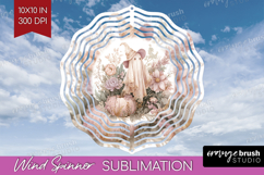 Cute Ghost Wind Spinner Sublimation PNG - Spooky Halloween Product Image 1