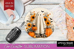Ghost Halloween Car Coaster Spooky Season Coaster PNG Product Image 1