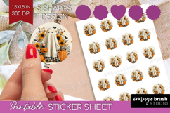 Ghost Halloween Round Sticker Spooky Season Printable Product Image 1