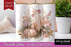Cute Ghost Tumbler Wrap - Spooky Halloween Tumbler PNG Product Image 1