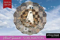 Cute Ghost Wind Spinner Sublimation PNG - Spooky Halloween Product Image 1