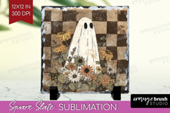 Cute Ghost Slate PNG - Spooky Halloween Square Slate Product Image 1