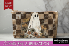 Cute Ghost Cosmetic Bag - Spooky Halloween Makeup Bag PNG Product Image 1