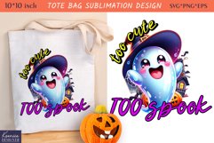 Cute Little Ghost| Funny Halloween Quotes Tote Bag Design Product Image 1