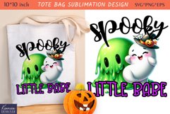 Cute Little Ghost| Funny Halloween Quotes Tote Bag Design Product Image 1