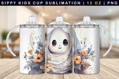 Cute Ghost Sippy Cup Sublimation | 12oz Sippy Tumbler Product Image 1