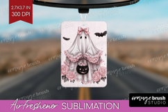 Ghost Cute Air Freshener PNG Pink Halloween PNG Sublimation Product Image 1