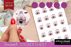 Ghost Cute Round Sticker Pink Halloween Printable Sticker Product Image 1