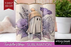 Cute Ghost Tumbler Wrap - Spooky Halloween Tumbler PNG Product Image 1