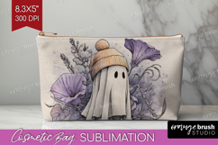 Cute Ghost Cosmetic Bag - Spooky Halloween Makeup Bag PNG Product Image 1