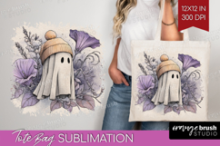 Cute Ghost Tote Bag - Spooky Halloween Tote Bag PNG Product Image 1