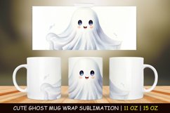 Halloween Cute Ghost Mug Wrap Sublimation, 11 oz &amp; 15 oz Product Image 1