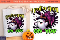 Cute Little Ghost| Funny Halloween Quotes Tote Bag Design Product Image 1