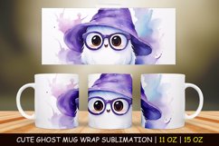 Halloween Cute Ghost Mug Wrap Sublimation, 11 oz &amp; 15 oz Product Image 1