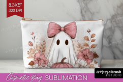 Cute Ghost Cosmetic Bag - Spooky Halloween Makeup Bag PNG Product Image 1