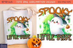 Cute Little Ghost| Funny Halloween Quotes Tote Bag Design Product Image 1