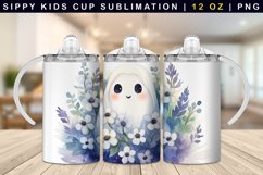 Cute Ghost Sippy Cup Sublimation | 12oz Sippy Tumbler Product Image 1