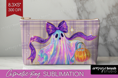Cute Ghost Cosmetic Bag - Spooky Halloween Makeup Bag PNG Product Image 1