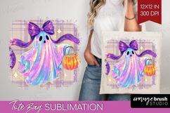 Cute Ghost Tote Bag - Spooky Halloween Tote Bag PNG Product Image 1
